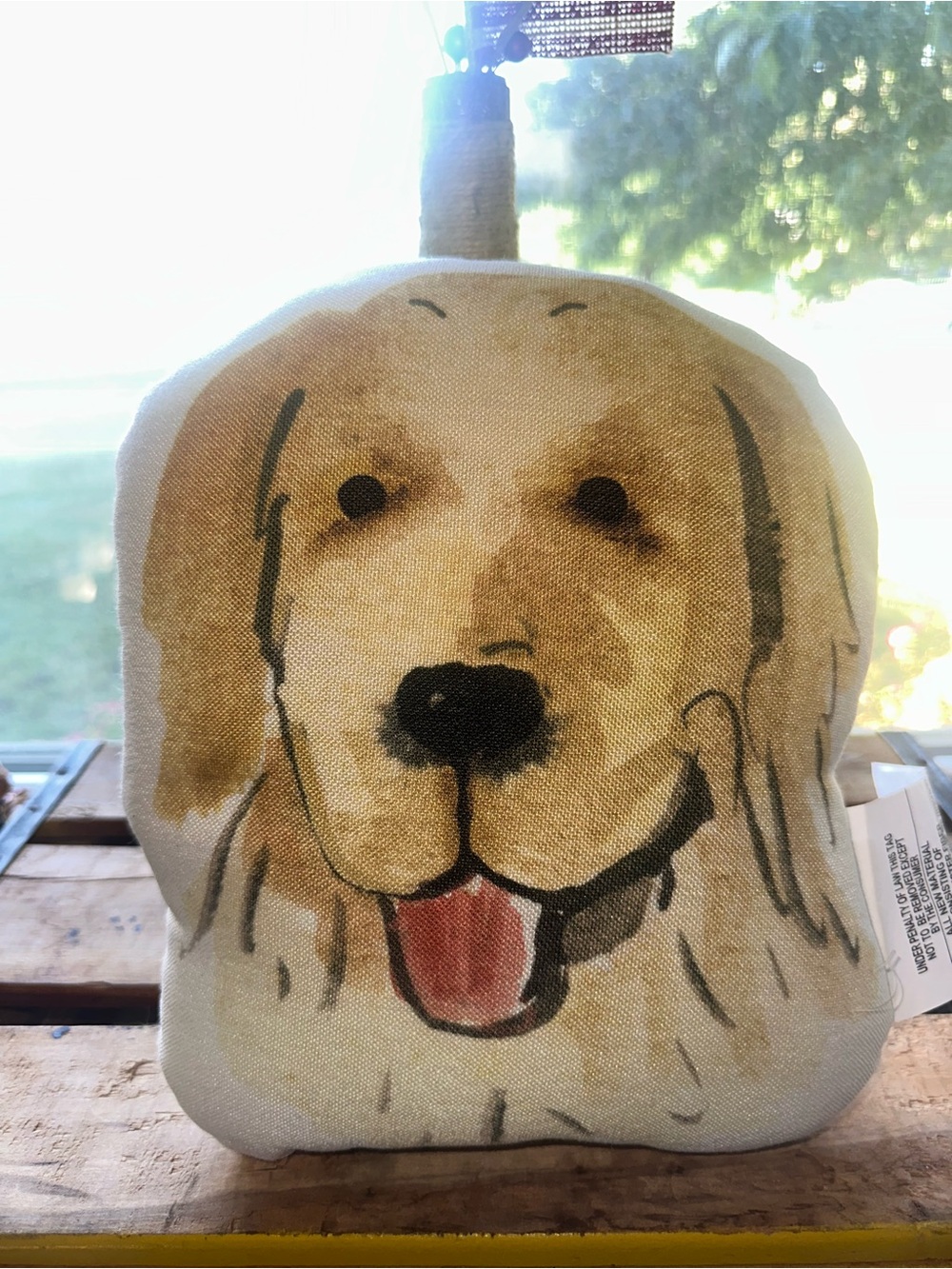 Golden Retriever Dog Plush Pillow - Tan and White - New